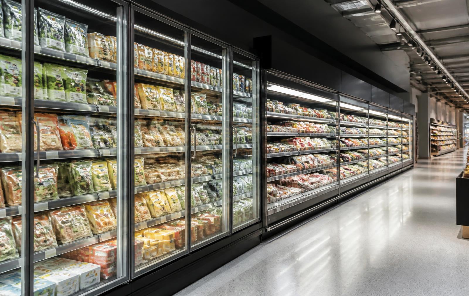Representative commercial refrigeration application in a retail food environment.